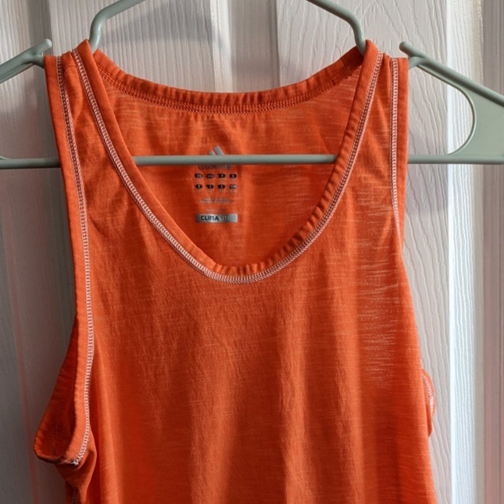Women's Orange Adidas Climalite Tank Top Sz M